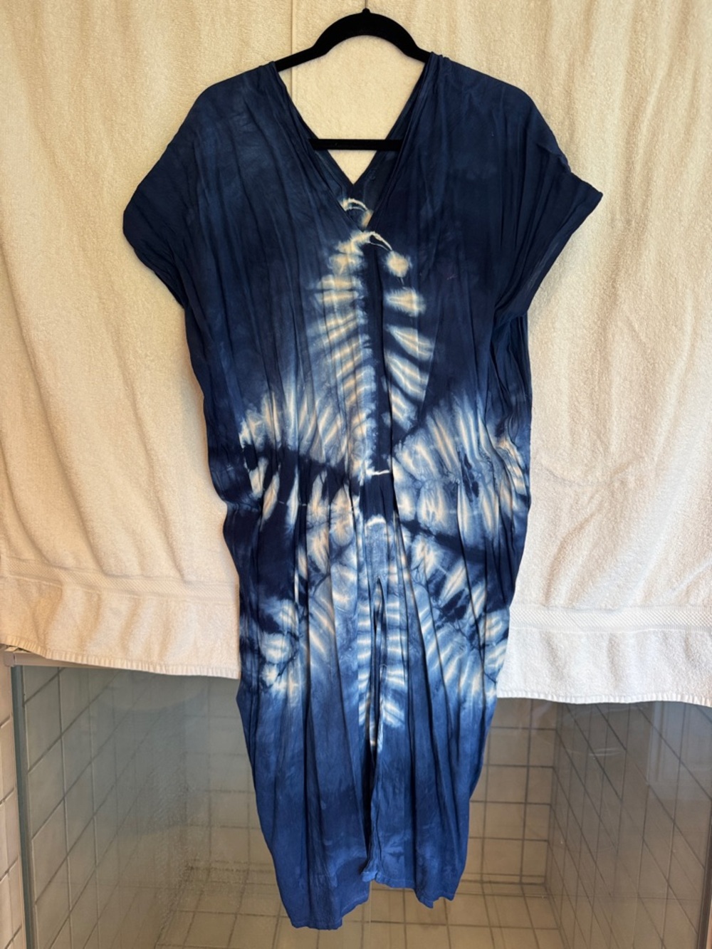 Tie-Dye Navy Blue Midi Dress
